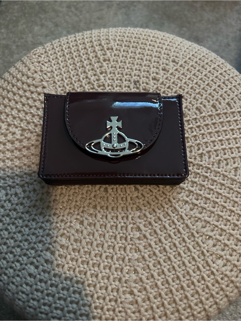 Vivienne Westwood Glossy Plum Flap Card Holder